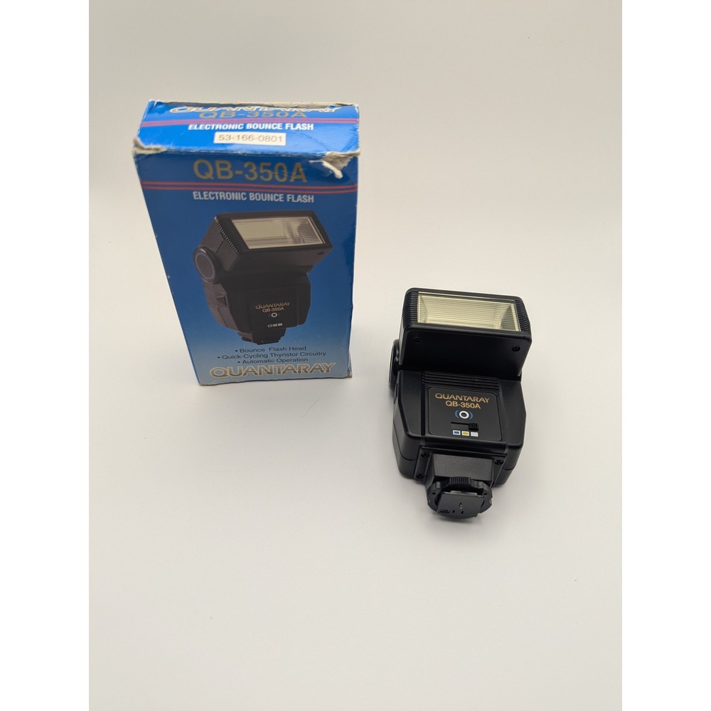 Quantaray QB 350A Electronic Bounce Flash for Photography Tested Works W/ Box‎